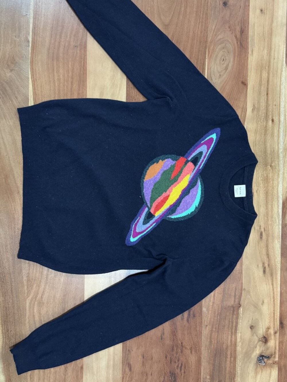 Paul Smith navy sweater – planet intarsia, size S